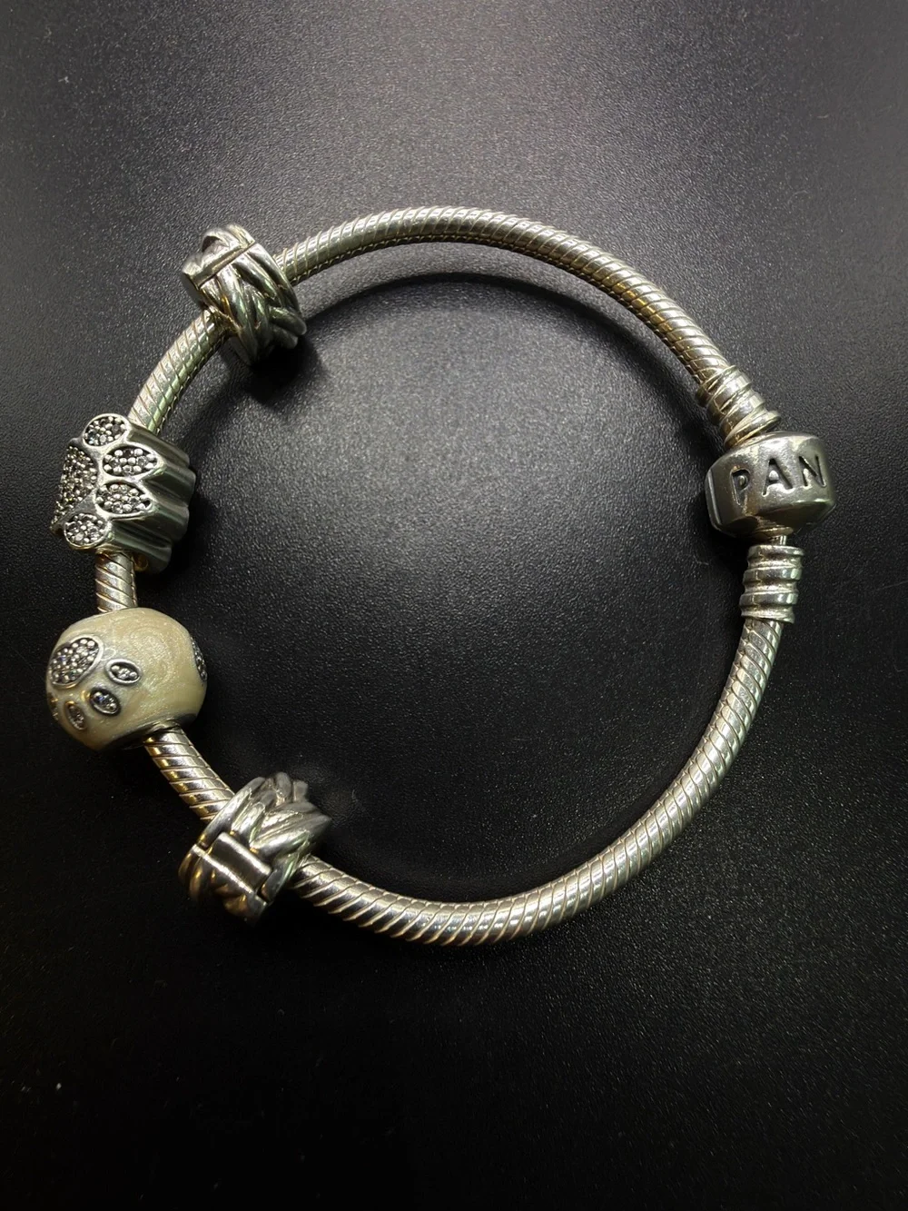 PANDORA 925 STERLING SILVER CHARM BRACELET WITH PET CHARMS  Classic Timeless